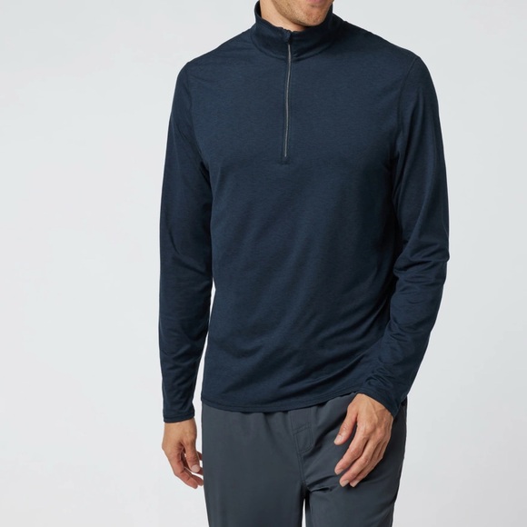 Vuori Ease Performance Half Zip Pullover Ink Heather - Picture 1 of 6